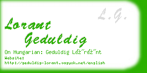 lorant geduldig business card